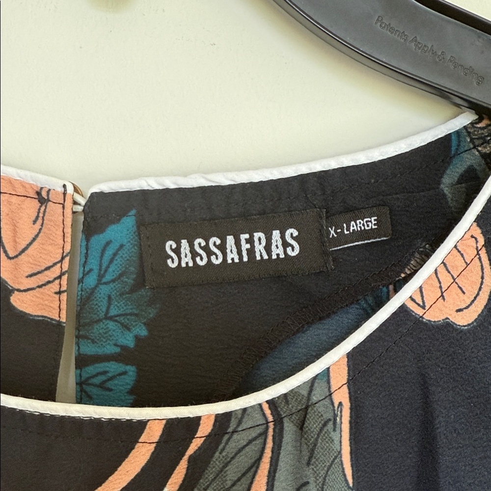 Sassafras Black Floral Long Sleeve Dress - Picture 3 of 8